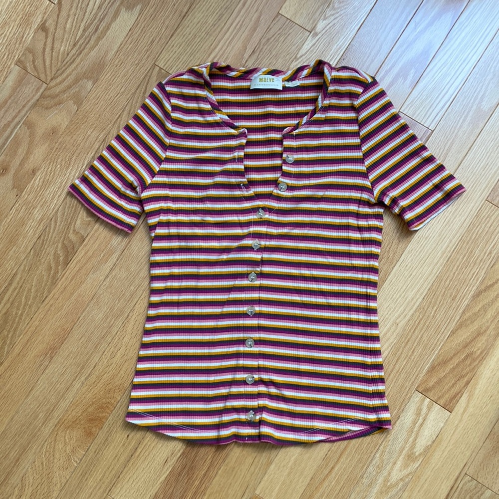 Maeve by Anthropologie Ribbed Knit Sweater Tee